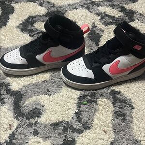 Nike Kids Black and Pink High-Top Sneakers